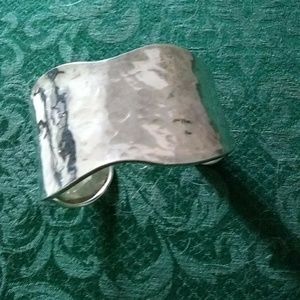 Wide banded bracelet.  Not silver marked